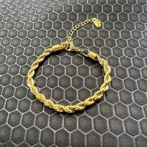 Braided Bracelet Made of Yellow Gold Plated